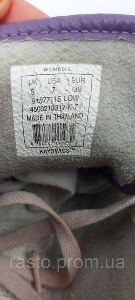 Белые кожаные кеды K-Swiss 91877115. Размер 37, 38 стелька 23.5 см 2254425365 фото