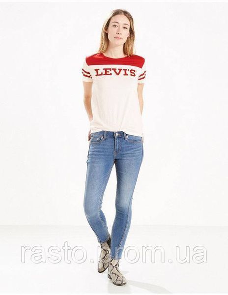 Женские джинсы LEVIS 711 Twisted синеголубые с легкими подратостями W26 W27 оригинал суперстрейчевые L711twisted фото