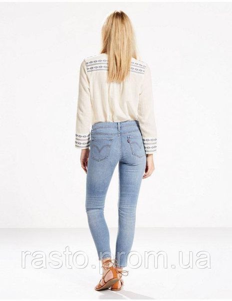 Женские джинсы LEVIS 711 Twisted синеголубые с легкими подратостями W26 W27 оригинал суперстрейчевые L711twisted фото