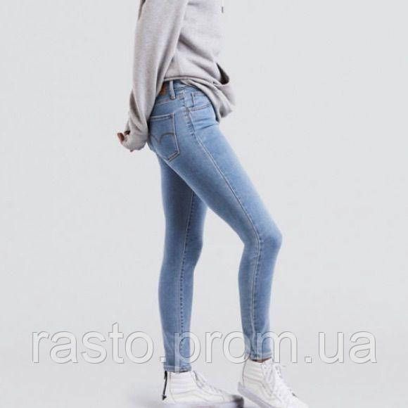 Женские джинсы LEVIS 711 Twisted синеголубые с легкими подратостями W26 W27 оригинал суперстрейчевые L711twisted фото