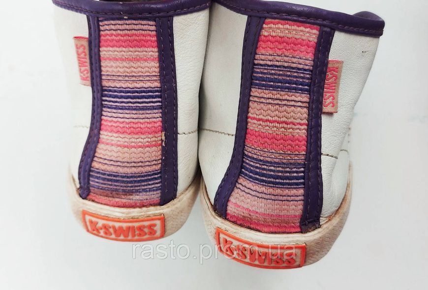 Белые кожаные кеды K-Swiss 91877115. Размер 37, 38 стелька 23.5 см 2254425365 фото
