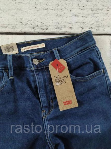 Женские узкие джинсы LEVIS 720 High-rise Super Skinny hipersoft скинни с высокой посадкой W26L28 Л720 софт фото