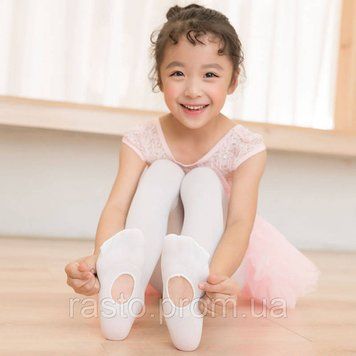 Дитячі колготки для балету з отвором для стопи білі 90-110 1858211723 фото