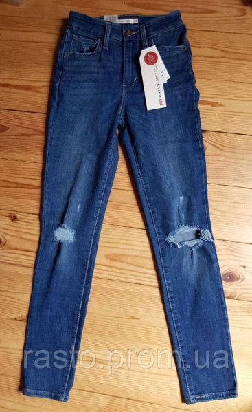 Женские джинсы с высокой посадкой LEVIS hight rise 721 синие дратые W25 L721dir фото