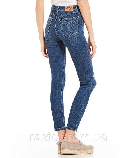 Женские джинсы с высокой посадкой LEVIS hight rise 721 синие дратые W25 L721dir фото