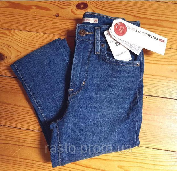 Женские джинсы с высокой посадкой LEVIS hight rise 721 синие дратые W25 L721dir фото
