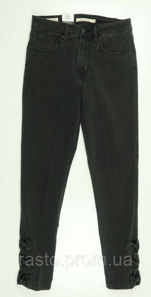 Женски джинсы LEVIS 721 скульптор скинни с высокой посадкой W27 оригинал США. Темносерые с бантиками . L721 bantik фото