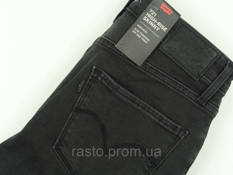 Женски джинсы LEVIS 721 скульптор скинни с высокой посадкой W27 оригинал США. Темносерые с бантиками . L721 bantik фото