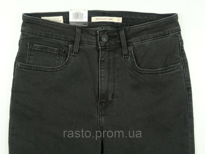 Женски джинсы LEVIS 721 скульптор скинни с высокой посадкой W27 оригинал США. Темносерые с бантиками . L721 bantik фото