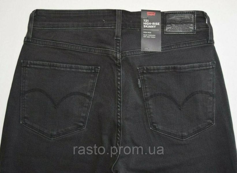 Женски джинсы LEVIS 721 скульптор скинни с высокой посадкой W27 оригинал США. Темносерые с бантиками . L721 bantik фото