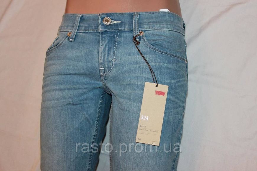 Джинсы levis 524 boot cut. Голубые классические джинсы W26 W30 Л14 фото