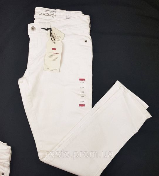 Белые женские джинсы Levis skinny укороченные с отворотом W30 (оригинал США) Последние! LevSSk2 фото