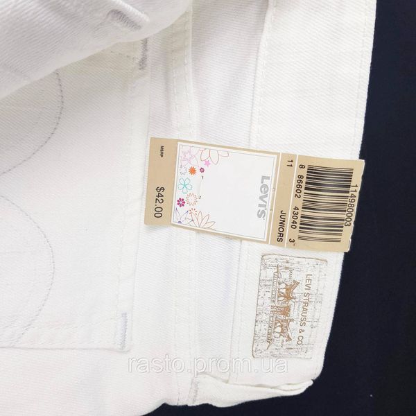 Белые женские джинсы Levis skinny укороченные с отворотом W30 (оригинал США) Последние! LevSSk2 фото