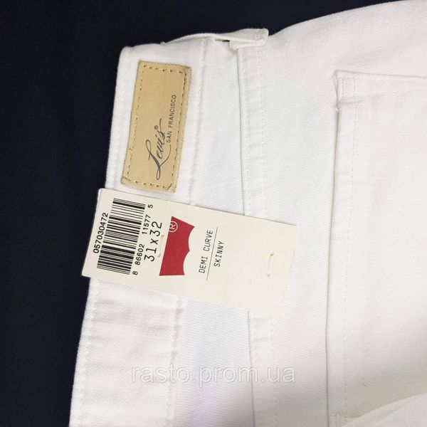 Женские белые джинсы скинни levis demi curve skinny W30 W31 LevSSkin1 фото