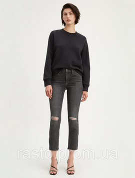 Прямые укороченные джинсы Levis 724 с высокой посадкой, размер W31 черные серые 1432032397 фото