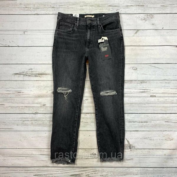 Прямые укороченные джинсы Levis 724 с высокой посадкой, размер W31 черные серые 1432032397 фото