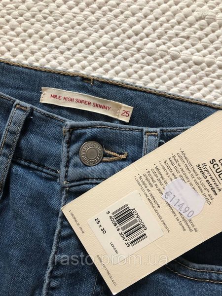 Жіночі джинси levis mile high super skinny W24, W25, W28 надвисока посадка! Преміумсерія.ХС, С, М LMile фото