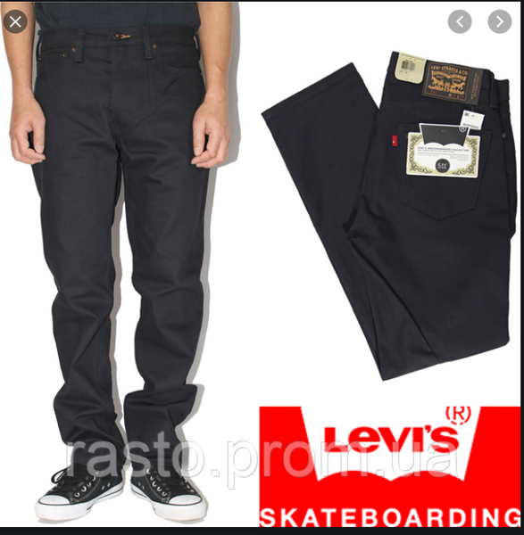 Джинсы для скейтборда LEVIS 511 Slim Jeans Caviar Bull скейтборд подросток 12 , 14 лет W27L27 1156969460 фото