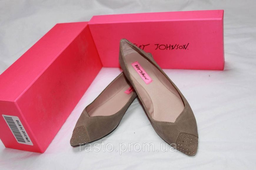 Бежевые замшевые балетки Betsey Johnson 37, 38, 39 535 фото