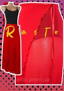 Длинная красная юбка хитон для танцев с запахом Rasto для девушек и женщин С, М, Л, ХЛ 2288572386 фото