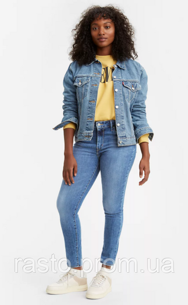 Синие джинсы скинни с высокой посадкой LEVIS 721 hight rise skinny серия плюс W34 большой размер L721S фото