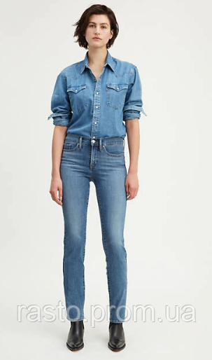Женские классические прямые джинсы с высокой посадкой LEVIS 505 straight W30 L32 темносиние 1446004588 фото