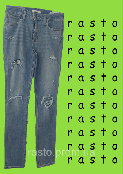 Женские джинсы с высокой посадкой LEVIS hight rise 721 синеголубые дратые W29. Сток. L721dir фото