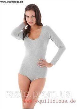 Женское серое боди с длинным рукавом Cheer Германия с, 2хл, 3-4хл 950936526 фото