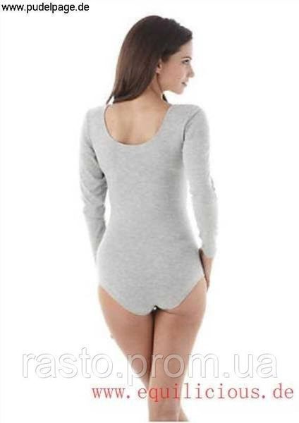 Женское серое боди с длинным рукавом Cheer Германия с, 2хл, 3-4хл 950936526 фото