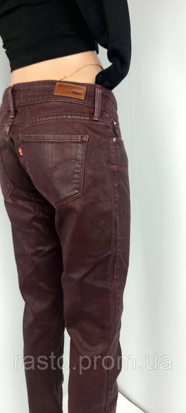 Коричневые кожаные джинсы скинни Levi's Demi Curve Modern Rise Skinny (оригинал). Размер W26L32. 2303451393 фото