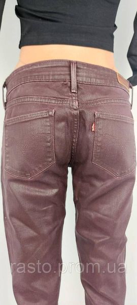 Коричневые кожаные джинсы скинни Levi's Demi Curve Modern Rise Skinny (оригинал). Размер W26L32. 2303451393 фото