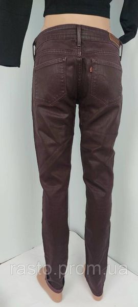 Коричневые кожаные джинсы скинни Levi's Demi Curve Modern Rise Skinny (оригинал). Размер W26L32. 2303451393 фото