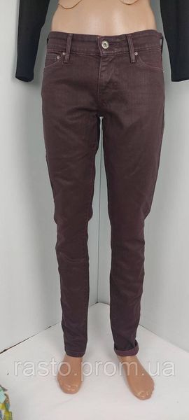 Коричневые кожаные джинсы скинни Levi's Demi Curve Modern Rise Skinny (оригинал). Размер W26L32. 2303451393 фото