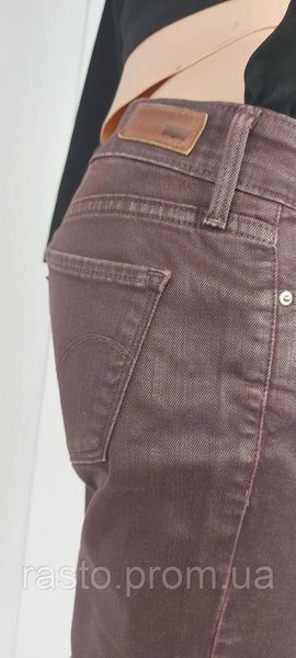 Коричневые кожаные джинсы скинни Levi's Demi Curve Modern Rise Skinny (оригинал). Размер W26L32. 2303451393 фото