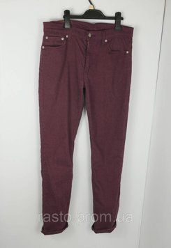 Мужские зауженные джинсы Levi's 511 W32L32 бордовые оригинал 2321674532 фото