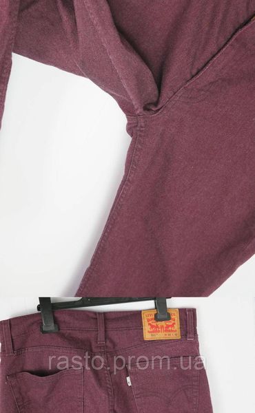 Мужские зауженные джинсы Levi's 511 W32L32 бордовые оригинал 2321674532 фото