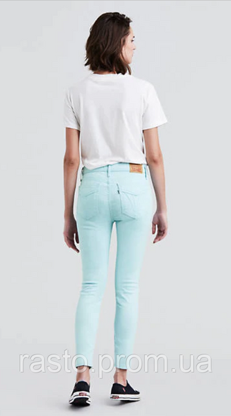 Женские джинсы с высокой посадкой Levis 721 hight rise skinny W26 бирюзовые Lev721golubie фото