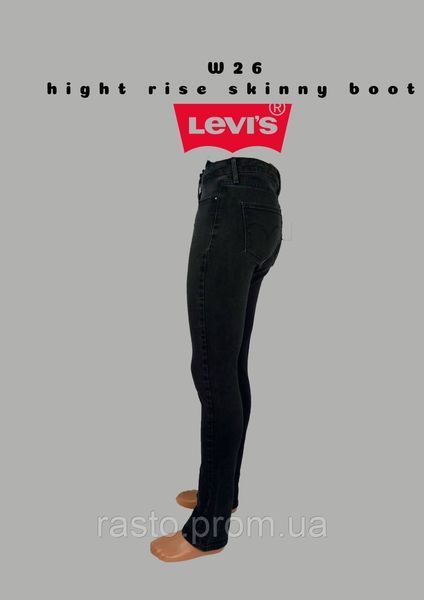 Женские джинсы скинни LEVIS mid rise Skinny Boot, размер W 26 черные серые. Стройнящая модель! 2310326018 фото