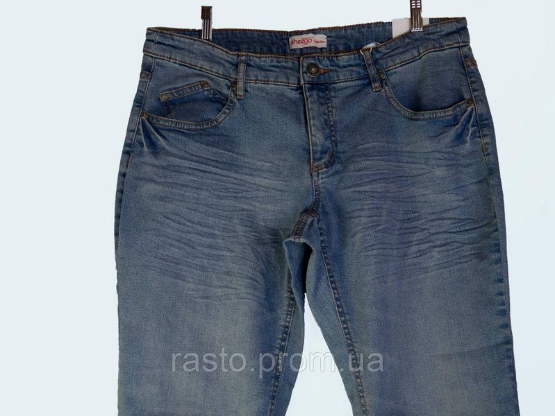 Жіночі укорочені джинси слім дудочки SHEEGO W32 наш 52 977854067 фото