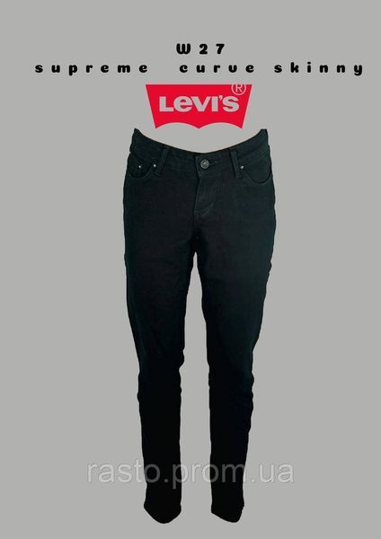 Женские черные зауженные джинсы скинни LEVIS Supreme Curve, размер W 27. Фигура " песочные часы"! 2310335897 фото