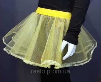 Жовта фатинова 3-шарова спідниця для танців туту 1720239654 фото