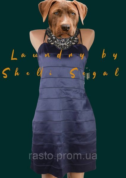 Вечернее Шикарное темно-синее платье-футляр от Laundry by Shelli Segal США размер Л. Оригинал 2319604079 фото