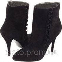 Замшевые классические черные сапоги ботильоны на шпильке Nine West 37,38,40,41 265 фото