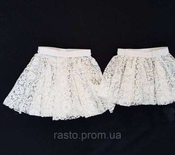 Кремовая круженая юбка солнце для танцев малышовская, детская, подростковая 1804392423 фото