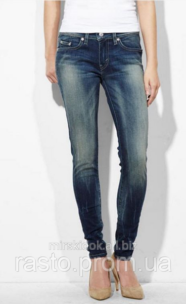 Женские джинсы скинни LEVIS 535 superskinny W24L32 синие тертые 741296999 фото