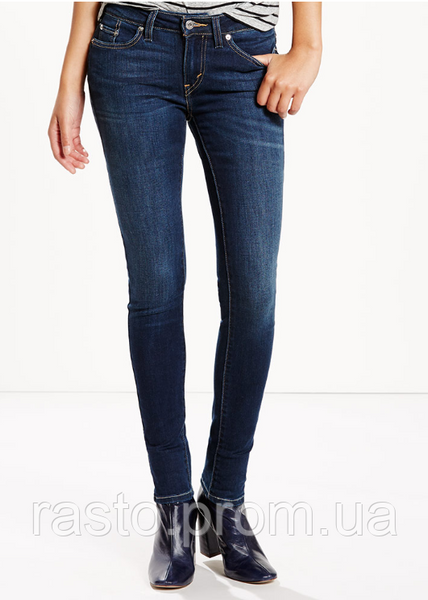 Женские джинсы скинни LEVIS 535 superskinny W24L32 синие тертые 741296999 фото