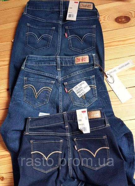 Женские джинсы скинни LEVIS 535 superskinny W24L32 синие тертые 741296999 фото
