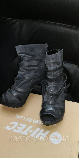 Gunmetal ботильоны серые кожа замша 37, 38 24.5 см Последняя пара! 1119684876 фото