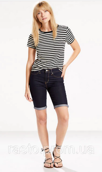 LEVIS bermuda темносиние джинсовые шорты бриджи W30 оригинал из США W30 ЛШ2 фото