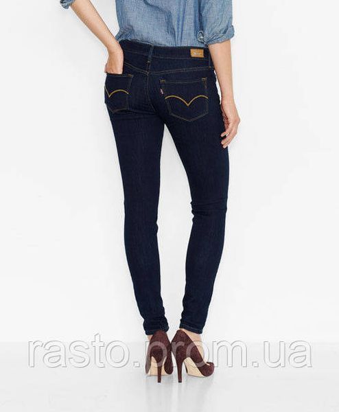 Джинси скіні Levis 535 legginns superskinny W28, W30, W32 щільні м'які з віскозою. Л535 темносиние англ виск фото